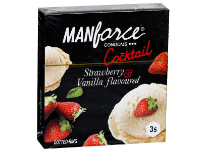 Manforce Cocktail Strawberry andAmp; Vanilla Condoms (Pack of 3)