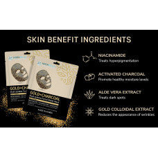 Mirabelle Gold+Charcoal Facial Sheet Face Mask 25 Ml _