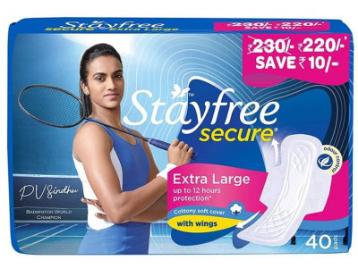 J&J Stayfree Secure XL Sanitary Pads (Pack of 40)