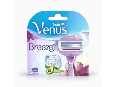 Gillette Venus Breeze Hair Removal Razor Blades for Women (Pack of 2)