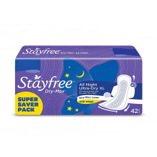 JandJ Stayfree Dry Max All Night XL Wings Sanitary Pads (Pack of 42)
