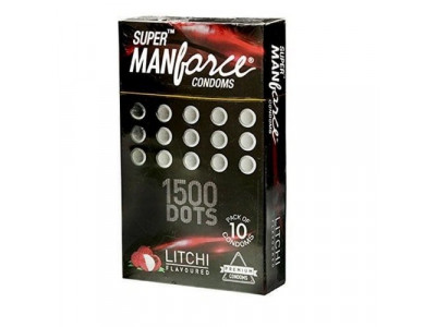 Manforce 1500 Dots Litchi Condoms (Pack of 10)