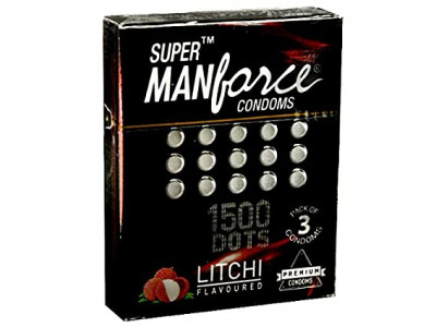 Manforce 1500 Dots Litchi Condoms (Pack of 3)
