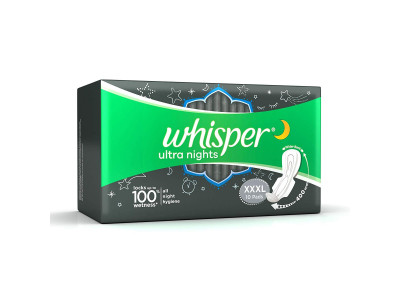 Whisper Ultra Night XXXL With Wings Sanitary Pads (Pack of 10)