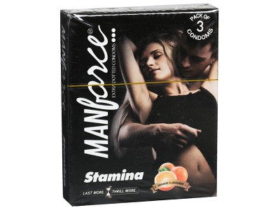 Manforce Stamina Orange Extra Dotted Condoms (Pack of 3)