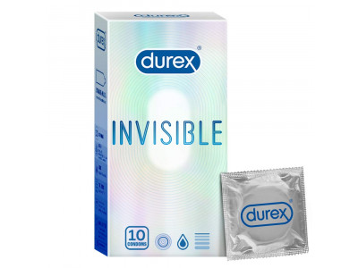 Durex Invisible Super Ultra Thin Condoms (Pack of 10)