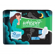 Whisper Bindazzz Night XXL+ Sanitary Pads 6 Nos 