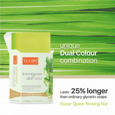 Tulips Lemongrass And Aloevera Handmade Bathing Bar 125 Gms Tulips Lemongrass And Aloevera Handmade Bathing Bar 125 Gms