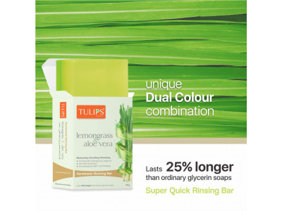 Tulips Lemongrass And Aloevera Handmade Bathing Bar 125 Gms