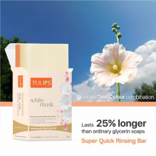 Tulips White Musk Handmade Bathing Bar 125 Gms Tulips White Musk Handmade Bathing Bar 125 Gms