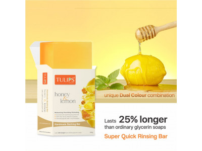 Tulips Honey And Lemon Handmade Bathing Bar 125 Gms