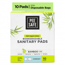 Pee Safe Biodegradable Sanitary Overnight (Pack Of 10) Pads 1 No