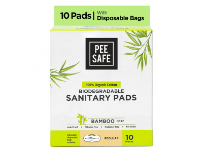 Pee Safe Biodegradable Sanitary Regular (Pack Of 10) Pads 1 No