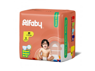 Alfaby Medium Pants Diapers 8 Nos