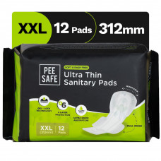 Pee Safe Soft & Rash Free Ultra Thin Sanitary Xxl Pads 12 Nos
