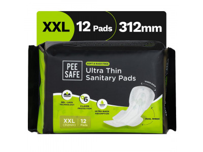Pee Safe Soft & Rash Free Ultra Thin Sanitary Xxl Pads 12 Nos