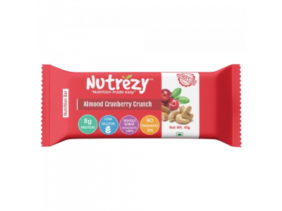 Nutrezy Almond Cranberry Crunch Bar 40 Gm