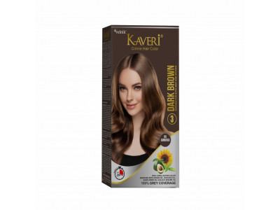 Kaveri Creame Hair Color (45 Gm + 45 Ml) Dark Brown 1 Nos