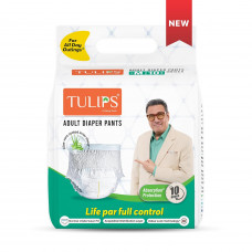 Tulips Adult Diaper Pants M 10 Nos