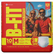 B Fit Adult Pant Medium Diapers 10 Nos B Fit Adult Pant Medium Diapers 10 Nos