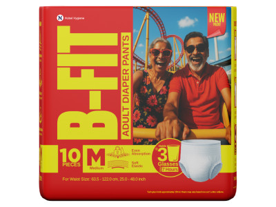 B Fit Adult Pant Medium Diapers 10 Nos