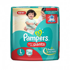 Pampers Dry Pants Large 9-14 kg Diapers (Pack of 32)