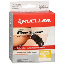 Mueller Tennis Elbow Support with Gel Pad, Black