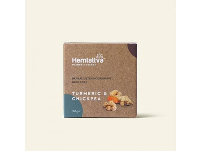 HEMTATTVA TURMERIC & CHICKPEA HERBAL UBTAN BATH SOAP 100 GM