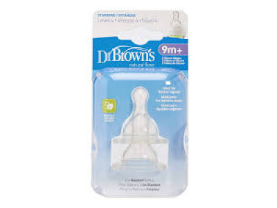 Dr. Brown 313 - Gbx2 Level 4 Silicone Narrow Nipple - 2 Pcs 
