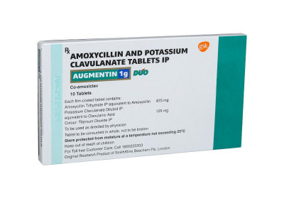 Augmentin Duo 1000 mg Tab (Pack-10)