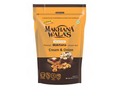 Makhanawalas Cream and Onion Roasted Makhana 80 gm  