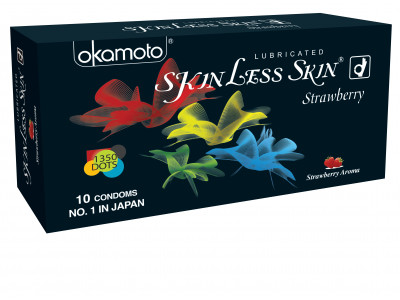 Okamoto Skin Less Skin Strawberry Condoms (Pack of 10)