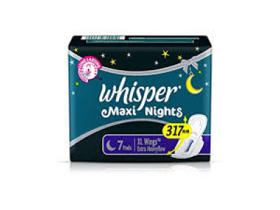 Whisper Maxi Night XL with Wings Sanitary Pads (Pack of 7)