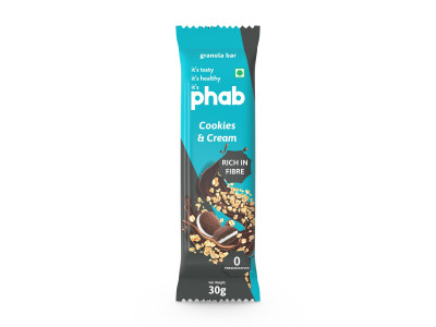 Phab Cookies & Cream Granola Bar 30 Gms