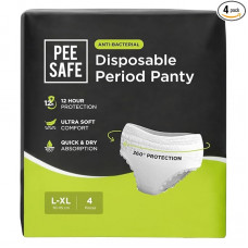 PEE SAFE DISPOSABLE PERIOD PANTY L - XL (PACK OF 4) 1 NO