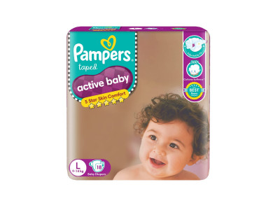 Pampers Active Baby Large Diapers (Pack of 18)