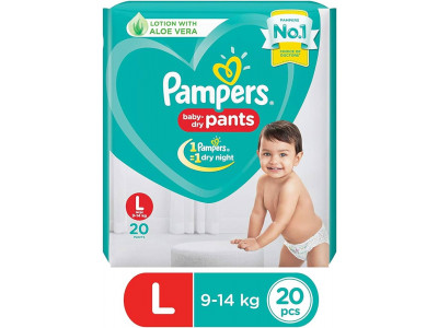 Pampers Dry Pants Large 9-14 kg Diapers (Pack of 20)