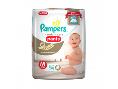 Pampers Premlum Care Pants Medium Diapers (Pack of 20) 