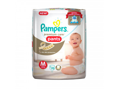 Pampers Premlum Care Pants Medium Diapers (Pack of 20) 