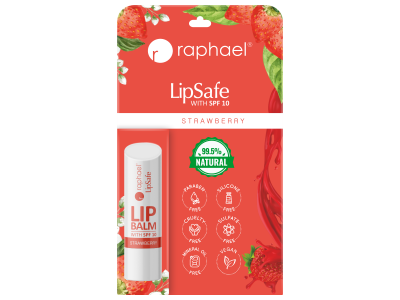 Raphael Lipsafe Spf-10 Strawberry 4.8 gm Lip Balm