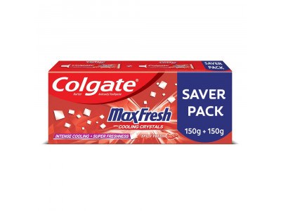 Colgate Maxfresh Cooling Crystals Red Toothpaste (150 g+150 g) 300 g
