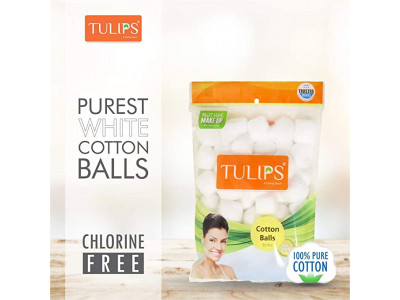 Tulips White Cotton Balls Resealable Bag (50 Pulls)