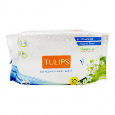 Tulips Refreshing Magnolia Fragrance Wet Tissues (20 Pulls)