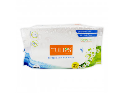 Tulips Refreshing Magnolia Fragrance Wet Tissues (20 Pulls)
