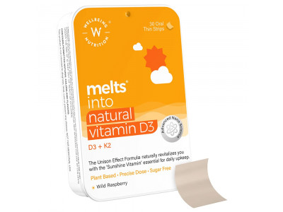Wellbeing Nutrition Melts Vitamin D3 +K2 Oral Strips (Pack of 30)