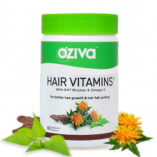 OZiva Hair Vitamins With DHT Blocker + Omega 3 60 No Tab