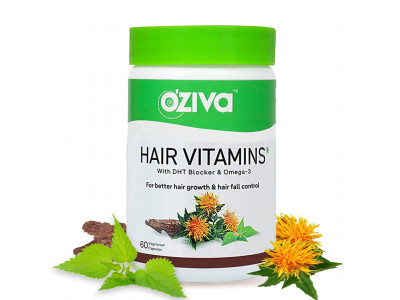 OZiva Hair Vitamins With DHT Blocker + Omega 3 60 No Tab