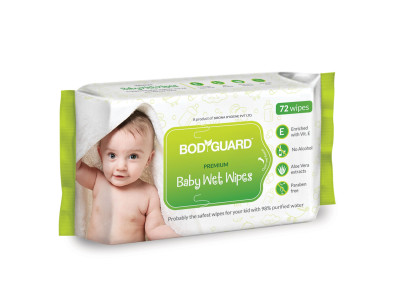 Sirona Bodyguard Premium Baby Aloevera 72 Nos Wet Tissues