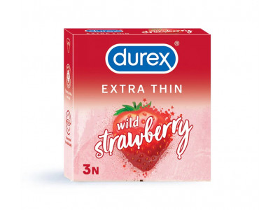Durex Wild Strawberry Condoms (Pack of 3)