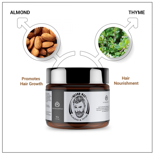 The Man Company Almond & Thyme Beard Wax 50 Ml : Buy The Man Company Almond  & Thyme Beard Wax 50 Ml Online at Best Price in India | Planet Health